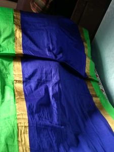 BrandNew ElegantBlue&amp;Green SilkSaree+UnsticheBlous