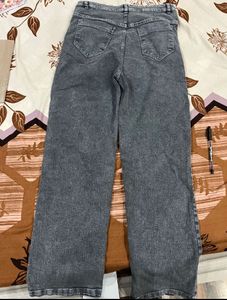 Grey Wide Leg Jeans