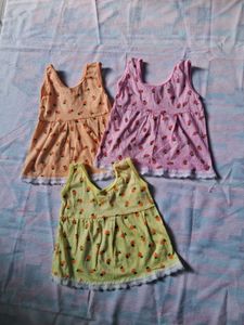 Strawberry Print Baby Dresses (Set of 3)