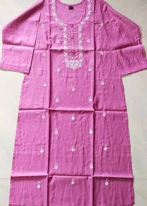 Pink Embroidered Kurta
