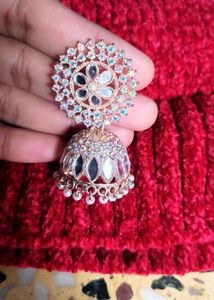 Mirror Jhumka Earrings