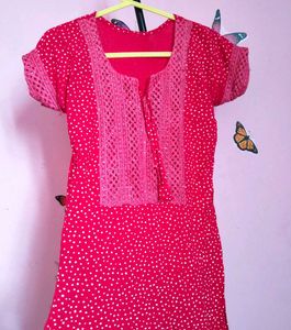 Dark Rose Polka Dot Dress