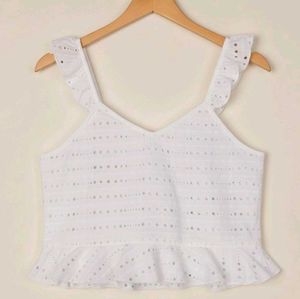 Eyelet Ruffle Tank Top