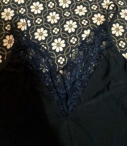Lace Detailed Black Camisole