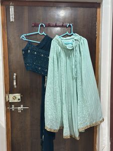 Teal & Mint Green Indian Outfit