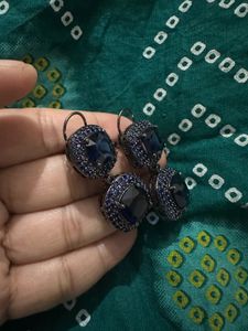 Blue Stone Dangle Earrings