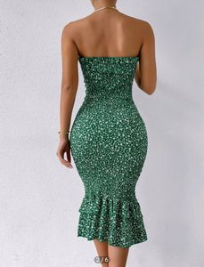 Ruffled Tube Bodycon Dress