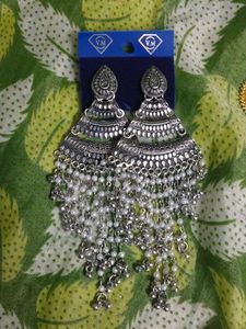 Stylish Silver Jhumkas