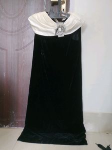 Elegant Black Velvet Gown