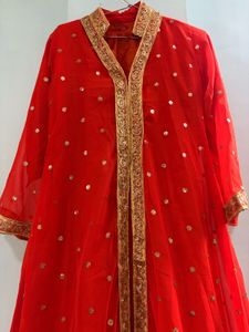 orange and golden Ethnic 4 piece set