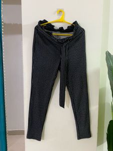 Checkered High-Waisted Pants