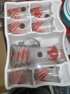 Glass Pitcher & Cup Set