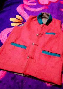 Pink &amp; Gray  Accent Nehru Vest