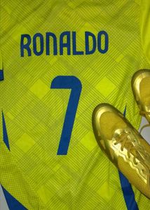 Al Nassr FC #7 Yellow Football Jersey with Boots