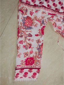 New White Anarkali Kurta Set