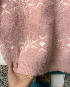 Pink Snowflake Knit Sweater💕