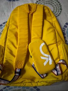 Benetton Yellow Backpack