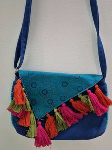 Blue Ethnic Sling Bag