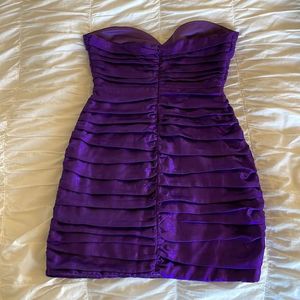 Zara Lilac Strapless Draped Mini Dress