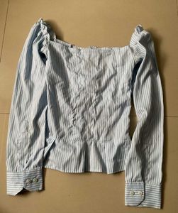Striped Peplum Blouse