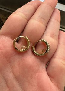 Gold Hoop Earrings with Diamonds