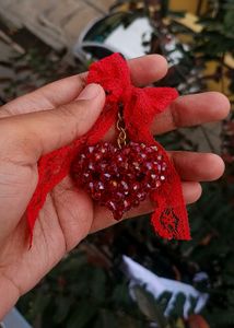 Red Crystal Heart Keychains