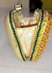 Gold Rhinestone Evening Clutch