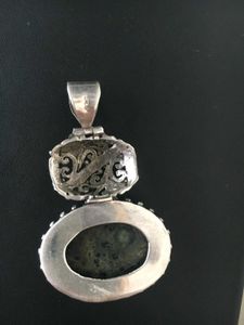 92.5 Gemstone With Lattice/ Malachite Pendent