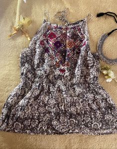 Embroidered Halter Neck With Back Dori Top