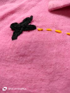 Pink Embroidery Women Shirt