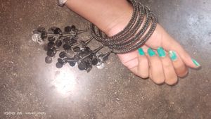 A Beautiful Black Bangles With Hangings 💜