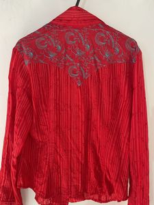 Embroidery Red Shirts For Women