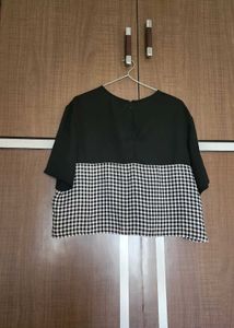 Black and White Checkered Blouse