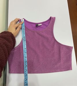 Silver &amp; Purple Tube Top