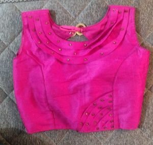 Hot Pink Sleeveless Top w/ Embellishments