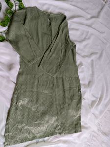 Olive Green Embellished Kurta Set