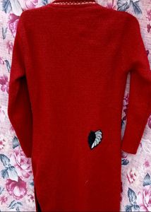 Woolen Kurti In Red Colour Very Heavy Fabric