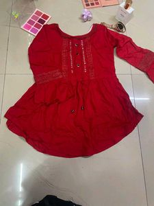 Red Embellished Top