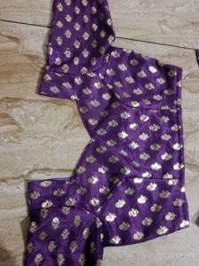 Purple &amp; Gold Flared Skirt &amp; Princecut Blouse