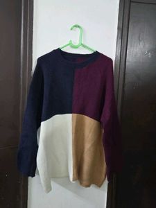 Color Block Pullover Sweater fits M~xL