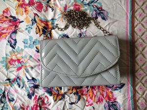 Chic Grey Clutch with Chain