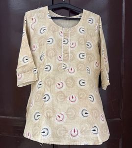 Printed Beige Kurta