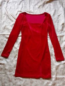 Red Velvet Bodycon Dress