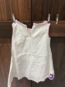 Cute White &amp; Floral Baby Top