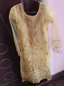 Top, Bottom, Dupatta Yellow With Blutifull Colour