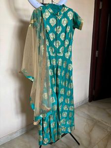 Beautiful Sea Green Gown With Dupatta