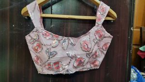 Pink Sleeveless Sequence Blouse