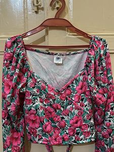 Pink Floral Long Sleeve Top