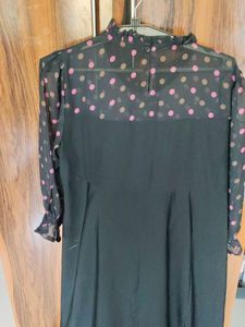 Polka Dot Sheer Sleeve Dress