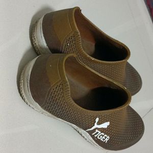 White + Brown (Rubber)Casual Shoes